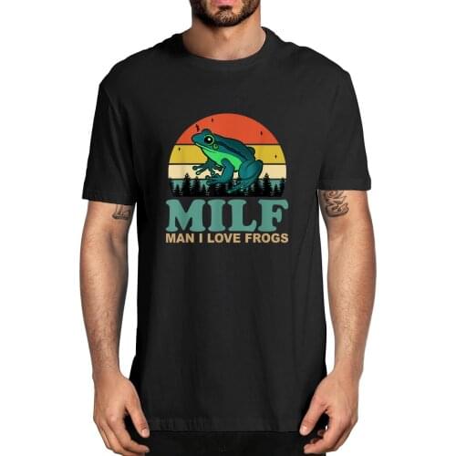 MILF Man I Love Frogs Funny Saying Frog Amphibian Lovers Vintage Mens Novelty T-Shirt Unisex Humor Streetwear Women