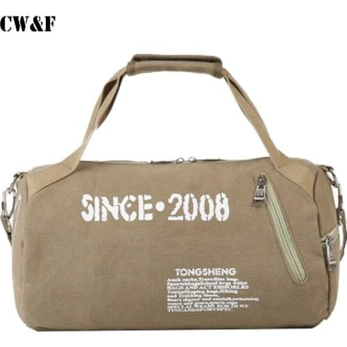 Canvas bag men and women shoulder portable cylinder