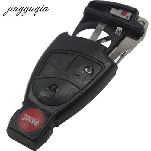 Jingyuqin 3+1 buttons Remote Keyless Smart Key fob Case Shell With Battery Holder clip for Mercedes For Benz