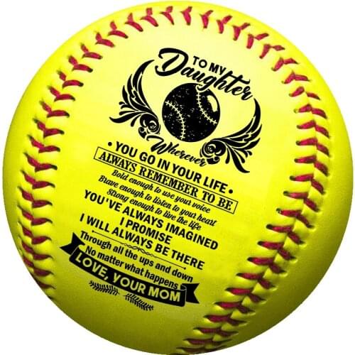 Mom to Daughter I Love You Pairprinted Softball Love Message Mom Gives Daughter Gift