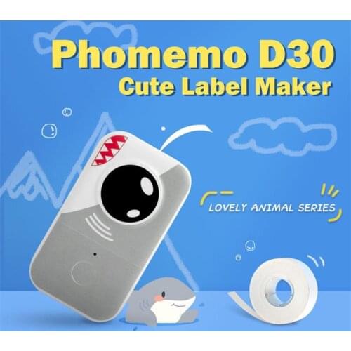 Phomemo D30 Mini Inkless Label Printer Cute Label Maker can use Continuous Stickers Thermal Wireless Label Printer Fast Printing