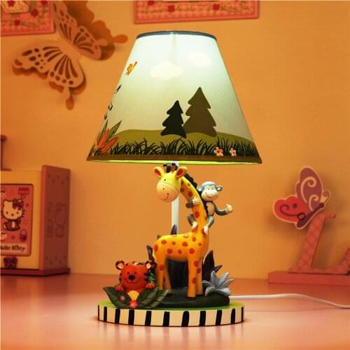 Animal Giraffe Table Lamp Boy Room Bedroom Bedside Lamp Children Warm Creative Cartoon Cute Decorative Remote Control Lights