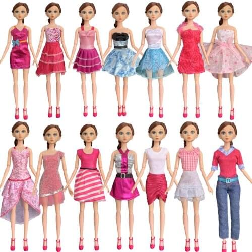 2020 Newest 5 Pcs/Set Doll Dress Fashion Casual Wear Handmade Girl Clothes For Doll Accessories Party clothing DIY Toys Gift