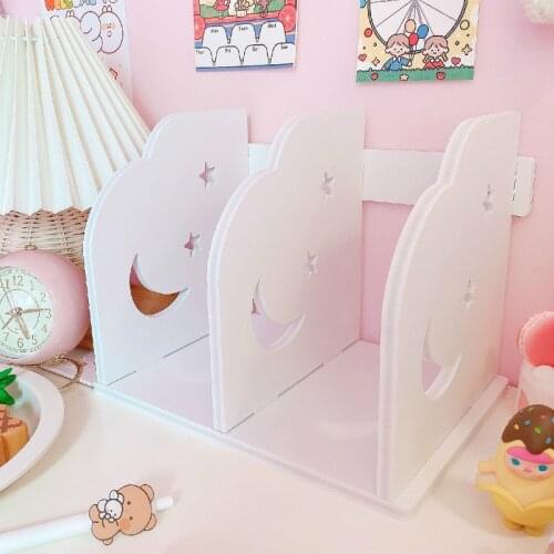 Star shape office accessories Multi function wood simple office A4 file rack school bookrack desktop bookshelf document storage