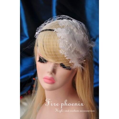 Feather Mesh Fascinator Hat Hair Clip Women Cocktail Wedding Accessories Party Bridal Hat Fascinator Ladies Dress Hair Headband