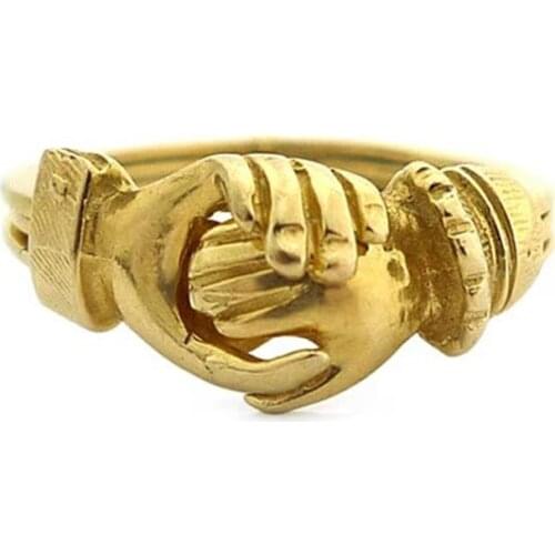 Punk Boy European and American Popular Golden Handshake Rings