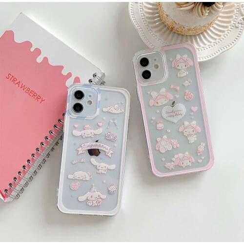Korea ins Cartoon Cute Rabbit Phone Case for iphone 12 Pro Mini 11 Max X XR XS 7 8 Plus Shockproof Transparent Cover