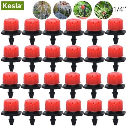 30-500PCS Adjustable 1/4 Irrigation Misting Dripper Sprinkler Head Micro Flow Drip Head Garden Watering Tool Lawn Greenhouse
