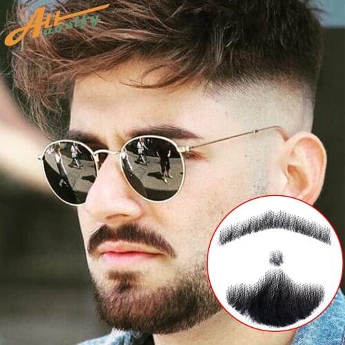 Allaosify Beard Props Invisible Mens Fake Beard ,realistic moustache full beard whiskers Hand-Tied Mens Mustache