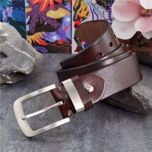 Stainless Steel Belt Buckle Luxury Leather Belt Men Ceinture Men Belt Leather Genuine Mens Belt Wide Long Belt For Men SBT0016