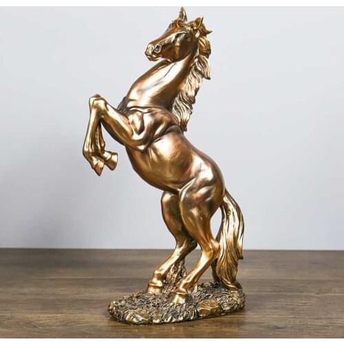 RETRO HORSE FIGURINES STATUE FENG SHUI ANIMAL ART SCULPTURE RESIN CRAFTS HOME DECORATION ROOM HOME PRACTICAL BEDROOM R562