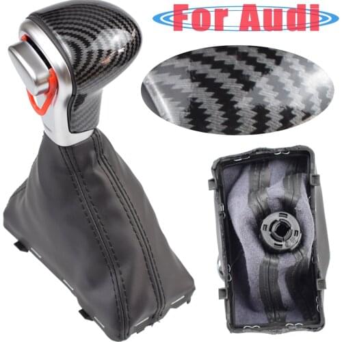 Auto Automatic Shift Gear Knob For Audi A3 A4 B8 A5 A6 C6 Q5 Q7 2009 2010 2011 2012 2013 Carbon fiber Car Styling