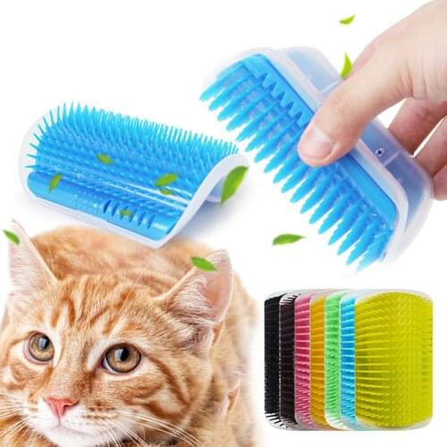 Pet Cat Self Groomer Grooming Tool Hair Removal Brush Comb for Dogs Cats Hair Shedding Trimming Cat Massage Device with Catnip
