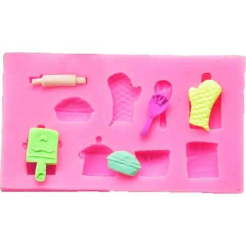 Silicone Fondant Molds Exquisite Kitchenware Glove Pot DIY Candle Resin Crafts Cake Decorating Tools for Kitchen Durable