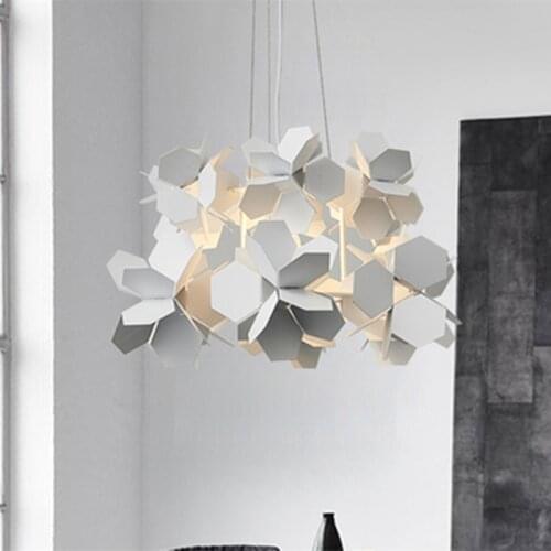 Novel LED Chandelier Modern Nordic Bar Iron hanging lights / White / Black Simple Dining Room Living Room chandelier ceiling