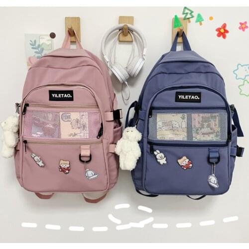 Girls Ins Trendy Backpack Women Kawaii Cute Schoolbag for Teens Female Korean Harajuku School College Backpack Large Capacity