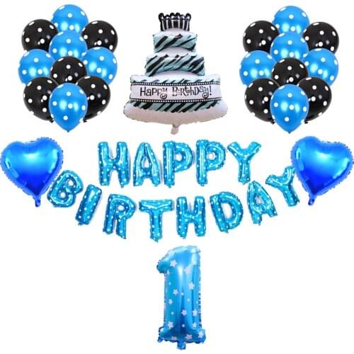 Blue 1 year Birthday First Birthday Baby Shower Boy Decorations Blue Baby Party Set Birthday Party Decorations Kids Boy