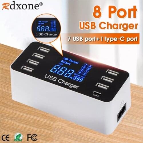 Smart 8USB charger Type C USB Charger For Android iPhone Adapter Phone Tablet Fast Charger For xiaomi huawei samsung