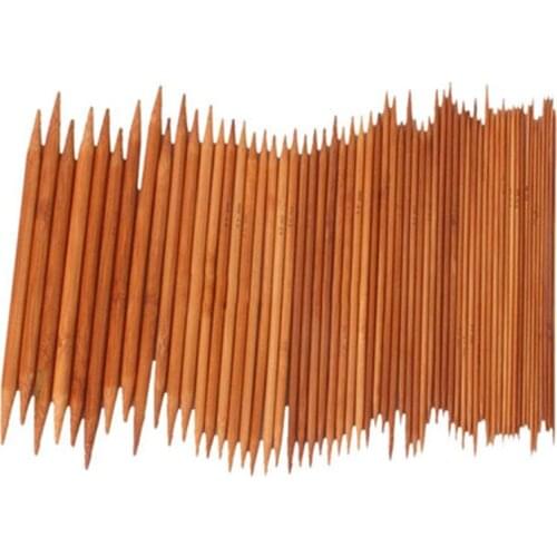 Pack Of 75 Mixed 20cm Double Pointed Carbonized Bamboo Knitting Needles Crochet