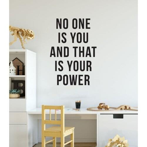 Inspirational Saying For Kids Wall Decoration Decal NO ONE IS YOU Quote Vinyl Art Wall Stickers Bedroom Home School Decor A160