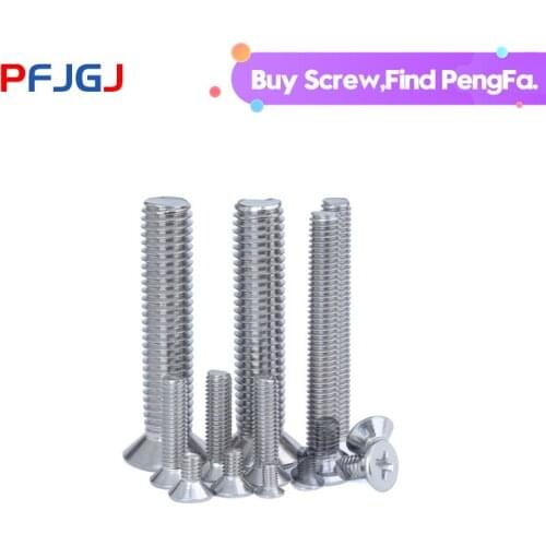 Peng Fa GB819 Screw 304 Stainless Steel Cross Flat Head Machine Tooth Screw Cross Countersunk Head Machine Screw M2M2.5M3-M8