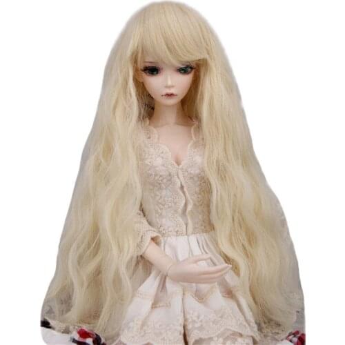 [wamami] Fbe-023# Beige Wavy Wig Curly Hair For 1/6 SD DOD BJD Dollfie 6-7"
