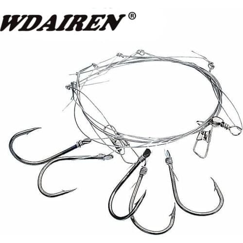 WDAIREN Fishhooks Stainless Steel Rigs Swivel Fishing Tackle Lures Pesca Baits Single Combination String Hook With 5 Small Hook
