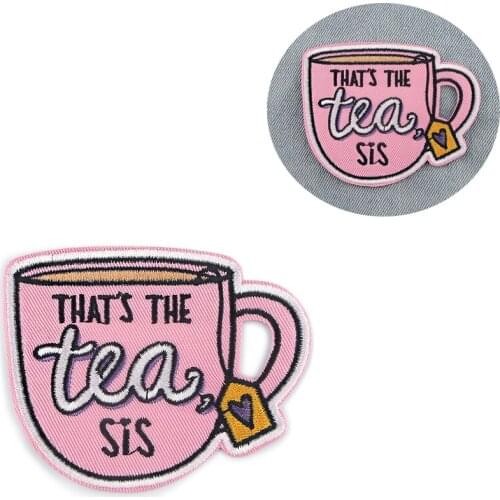 ZF1329 1pcs Cup Sticker For Clothing Applications Patches On Clothes Iron Embroidered Patch For Backpack Badge