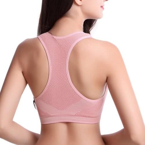 Women Padded Running Gym Active Bra Professional Absorb Sweat Top Sports Bra Mesh Breathable Bras Push Up Fitness Tops