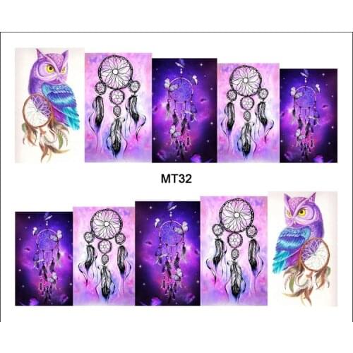 1 Sheet Nail MT32 Full Cover Dream Catcher Owl POP Nail Art Water Transfer Sticker Decal For Nail Art Tattoo DIY Nail Tool