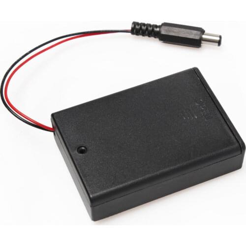 10PCS/lot Black 3*AA 3V Battery Case Holder Storage Cover Box ON/OFF With Switch Lead& DC Plug 5.5*2.1