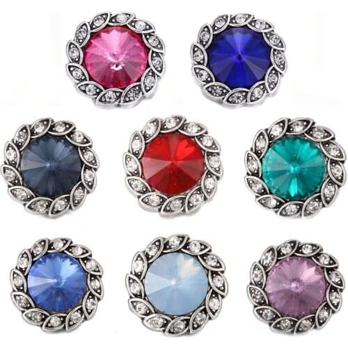 10pcs/lot New Snap Button Jewelry 18mm Flower Snap Button Metal Vintage Colorful 18mm Snap Jewelry for Snap Bracelet DIY Jewelry