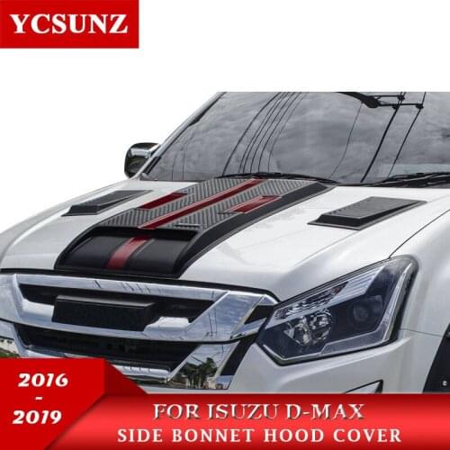2016-2019 Bonnet Scoop Hood For ISUZU D-MAX 2016-2018 Black Red Raptor Bonnet Hood For ISUZU D-MAX 2016 2017 2018 2019 YCSUNZ