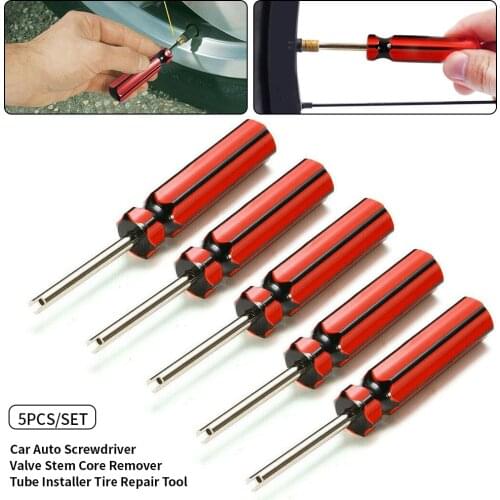 5pcs Car Screwdriver Tools Valve Stem Core Remover Tyre Tire Tube Repair Tool Car Truck Bike Motorcycle Tube Installer Tool