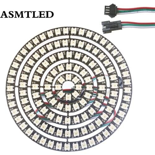 Addressable WS2812B Pixel Ring 8 16 24 35 45 128 LEDs WS2812 5050 RGB LED Ring 2812 ic Built-in Led Module Led Pixel Strip Light