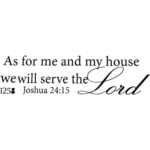 Promotion! As For Me and My House Serve The Lord Wall Decal PVC Sticker Christian