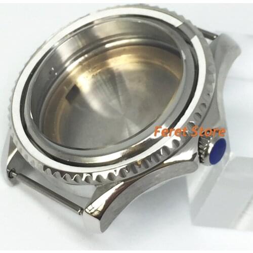 Bliger 41mm luxury mens stainless steel watch case Sapphire Crystal fit GMT Automatic mechanical watches p349