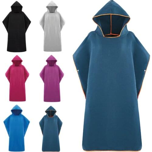 Microfiber Quick Dry Wetsuit Changing Robe Poncho towel With Hood for Swim, Beach, Lightweight, Beach Surf Poncho