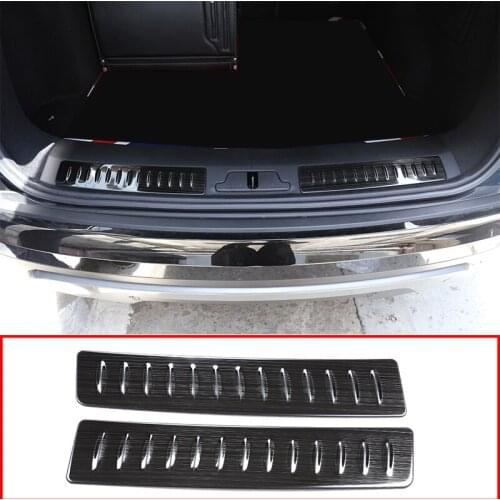 For Range Rover Velar 2017 Car Accessories 304 Stainless Black Brushed Rear Door Bumper Protector Plate Threshold Cover Trim
