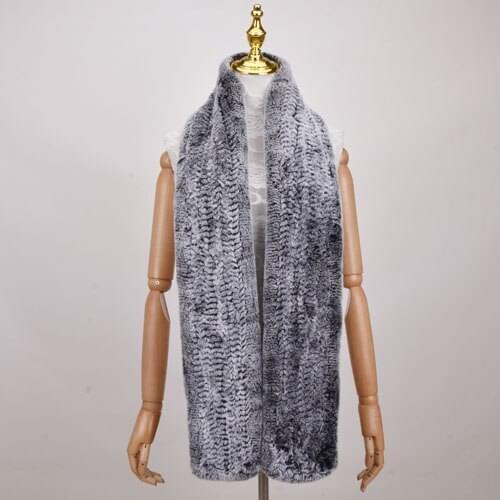 Long 170 cm real fur scarf Men women Rex rabbit fur scarf Natural Rabbit Fur Scarves long scarf warm fur muffler