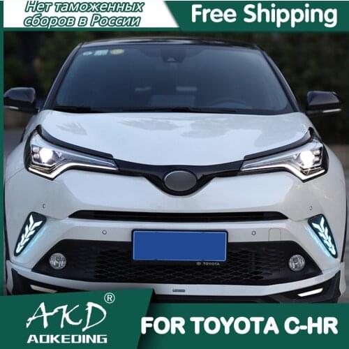 For Car Toyota C-HR 2018-2021 Headlights DRL Day Running Light LED Bi Xenon Bulb Fog Lights Car Accessory CHR Head Lamp