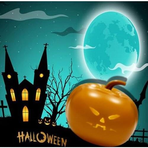 Halloween Pumpkin lamp with projector Funny and weird expression speak and sing