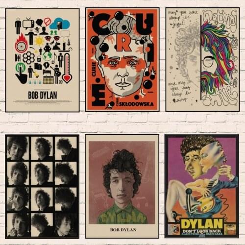 Bob Dylan poster Retro Kraft Paper Painting Wall Art Picture Living Room Home Decor wall sticker room decor 1002