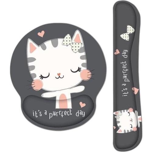 Wrist Rest Mouse Pad Memory Foam Superfine Fibre Wrist Rest Pad Ergonomic Mousepad For Typist Office Gaming PC Laptop Cute Pad