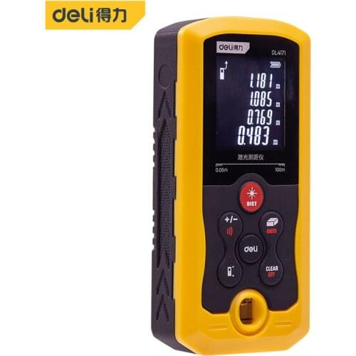 Deli Laser Range Finder 100m Construction Level Goniometer Electronic Measuring Instruments Bubble Level Ruler Digital Level