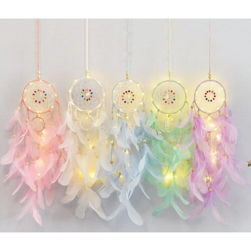 Dream Catcher Catchers Hangingdiy Decoration Nordic Decoration Home Girls Roomnursery Kids Decor Led Dreamcatcher Children Room