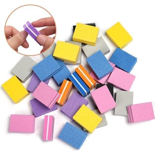 5pcs Double-sided Mini Nail Files Small Sponge Sanding Buffer Polishing Block Strips Nail Art File Pedicure Manicure Tools