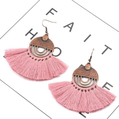 Fashion Hot Round Ancient Copper Alloy Tassel Earrings