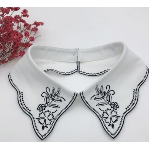 Fake Shirt Collar Embroideries Detachable False Collars Tether Closure Lady Fashionable Garment Garnishing for Summer
