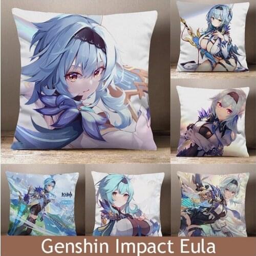 NEW Anime Game Genshin Impact Eula Cartoon Dakimakura Peach Skin Plush Stuffed Throw Pillow Bed Sofa Cushion Decoration Cosplay